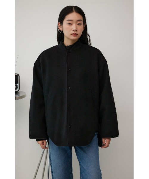 yu_　moussy REVERSIBLE ジャケット　ブラック　ロング丈 セール】リバーシブルキルトジャケット（ブルゾン）｜AZUL BY MOUSSY