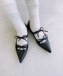 Loueme | ダブルリボンポインテッドトゥパンプス(パンプス)