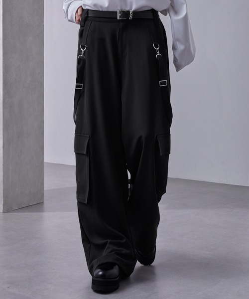 ドレープモード ギミックワイドサスペンダーカーゴパンツ（スラックス