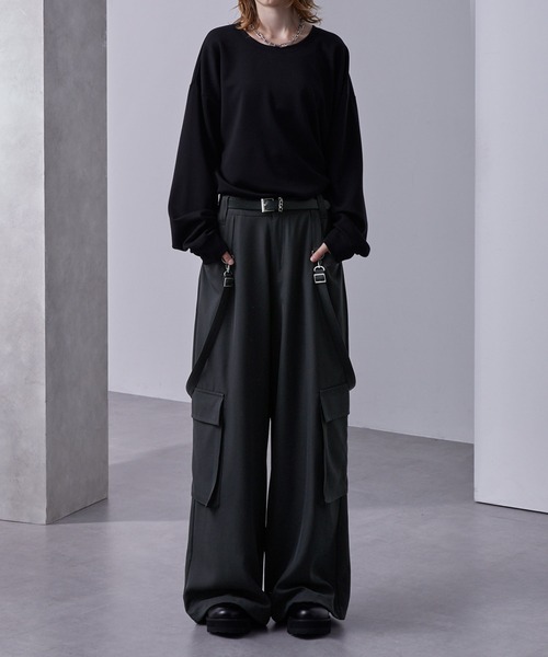 ドレープモード ギミックワイドサスペンダーカーゴパンツ（スラックス