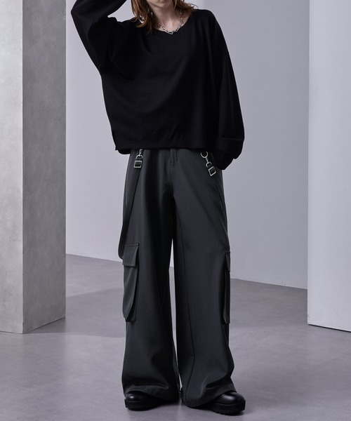 ドレープモード ギミックワイドサスペンダーカーゴパンツ(スラックス ドレープモード ギミックワイドサスペンダーカーゴパンツ(スラックス
