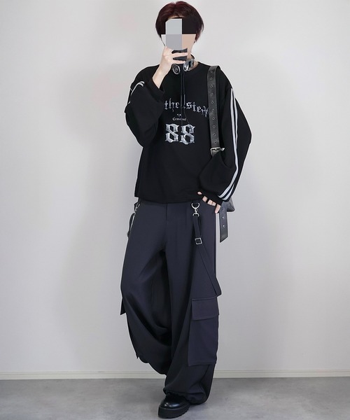 Loose/ルース(ルース)の「ドレープモード ギミックワイドサスペンダーカーゴパンツ(スラックス・メンズ・グレー系その他/ブラック/チャコールグレー・L/M/S/XS)」の10枚目の写真