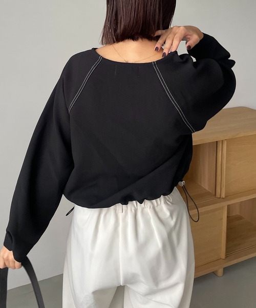 CAPRICIEUX LE'MAGE(カプリシューレマージュ)の「ステッチプルオーバー(Tシャツ/カットソー・レディース・ホワイト系その他/ブラック・FREE)」の20枚目の写真