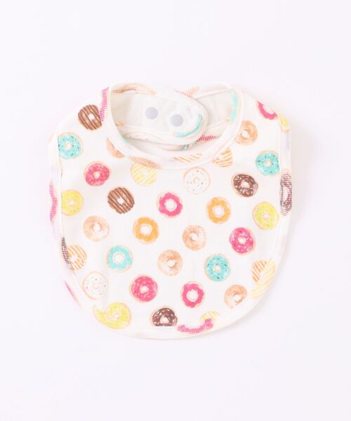 Ocean&Ground(オーシャン&グラウンド)の「【撥水加工】スタイ Sweet Donuts(スタイ/よだれかけ・キッズ・サーモンピンク/オフホワイト・FREE)」の2枚目の写真