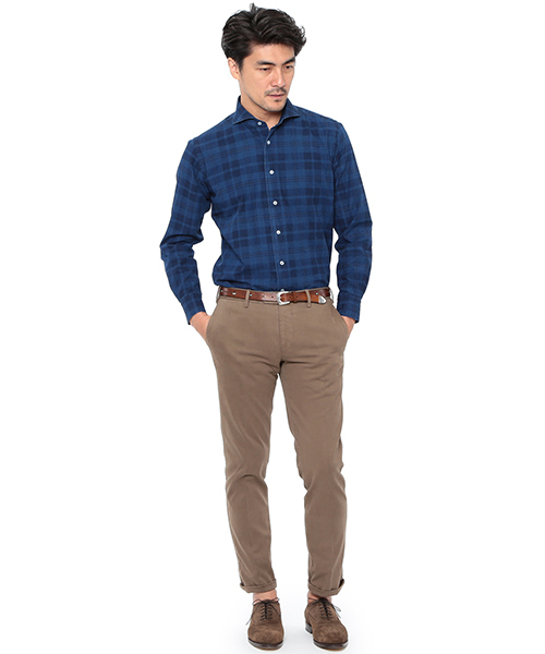 ORIAN（オリアン）の「ORIAN / "DENIM DIVISION"チェック+ペーン（シャツ/ブラウス・メンズ・ネイビー・MEDIUM/SMALL/LARGE/X-SMALL）」の12枚目の写真