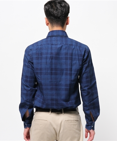 ORIAN（オリアン）の「ORIAN / "DENIM DIVISION"チェック+ペーン（シャツ/ブラウス・メンズ・ネイビー・MEDIUM/SMALL/LARGE/X-SMALL）」の6枚目の写真