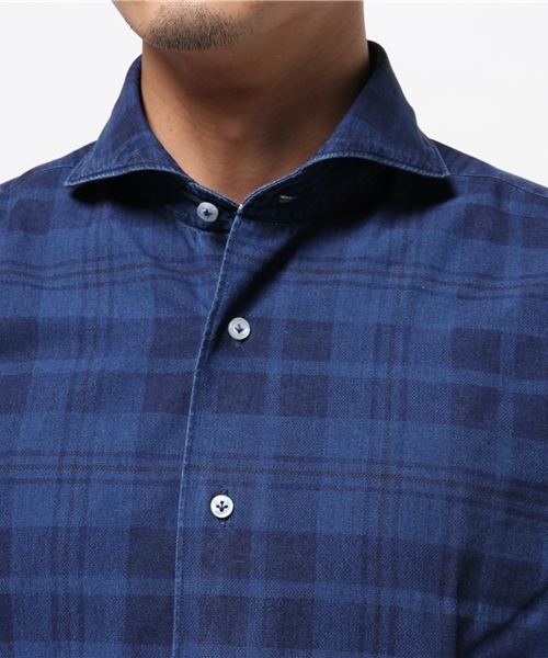 ORIAN（オリアン）の「ORIAN / "DENIM DIVISION"チェック+ペーン（シャツ/ブラウス・メンズ・ネイビー・MEDIUM/SMALL/LARGE/X-SMALL）」の8枚目の写真