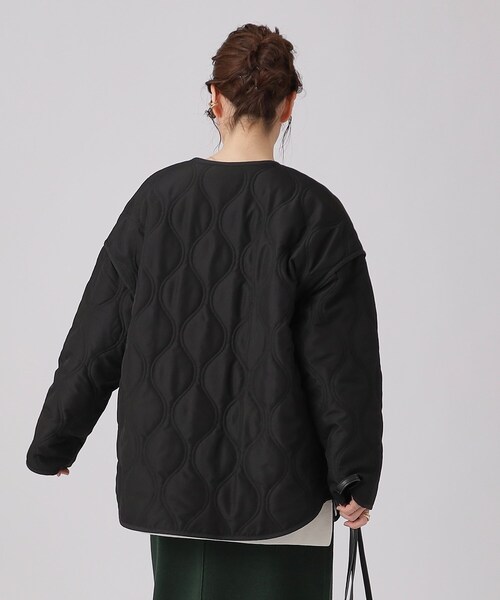 DRESKIP（ドレスキップ）の「◆【撥水】季節の変わり目に　大人が着たい ゆるキルトブルゾン（その他アウター・レディース・ブラック/アイボリー/カーキ・03/02/04）」の6枚目の写真