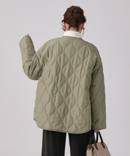 DRESKIP（ドレスキップ）の「◆【撥水】季節の変わり目に　大人が着たい ゆるキルトブルゾン（その他アウター・レディース・ブラック/アイボリー/カーキ・03/02/04）」の9枚目の写真