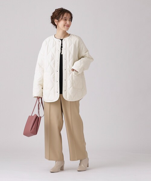 DRESKIP（ドレスキップ）の「◆【撥水】季節の変わり目に　大人が着たい ゆるキルトブルゾン（その他アウター・レディース・ブラック/アイボリー/カーキ・03/02/04）」の10枚目の写真