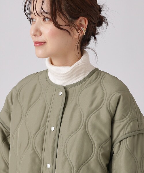 DRESKIP（ドレスキップ）の「◆【撥水】季節の変わり目に　大人が着たい ゆるキルトブルゾン（その他アウター・レディース・ブラック/アイボリー/カーキ・03/02/04）」の16枚目の写真