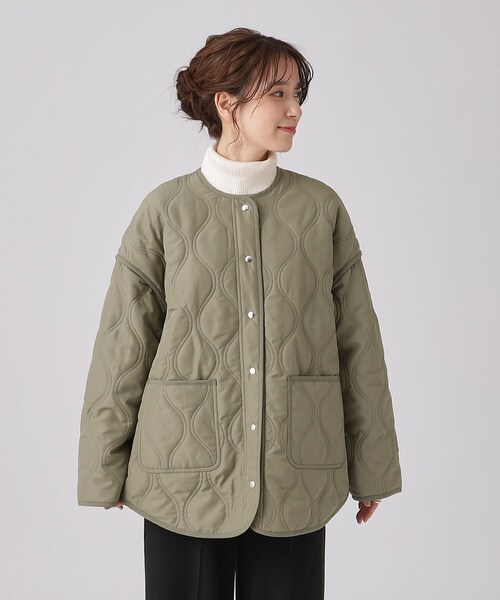 DRESKIP（ドレスキップ）の「◆【撥水】季節の変わり目に　大人が着たい ゆるキルトブルゾン（その他アウター・レディース・ブラック/アイボリー/カーキ・03/02/04）」の20枚目の写真