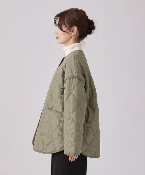 DRESKIP（ドレスキップ）の「◆【撥水】季節の変わり目に　大人が着たい ゆるキルトブルゾン（その他アウター・レディース・ブラック/アイボリー/カーキ・03/02/04）」の21枚目の写真