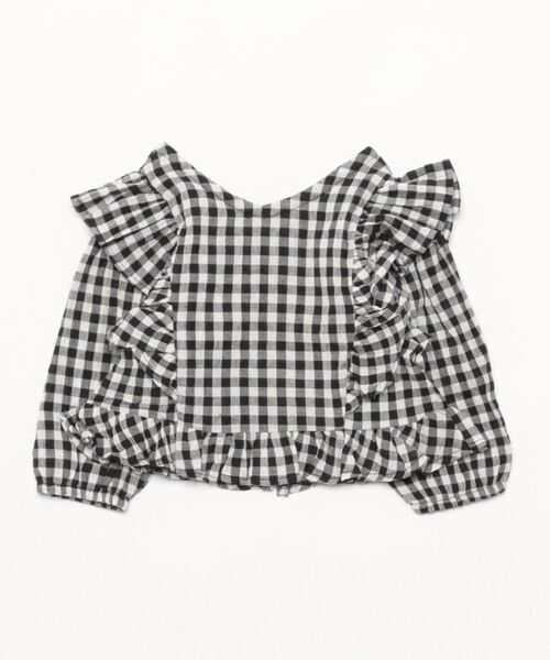A BOND（アボンド）の「ギンガム2wayラッフルブラウス（90～150cm）（シャツ/ブラウス・キッズ・イエロー/ブラック/ピンク・110/100/90/120/150/140/130）」の18枚目の写真