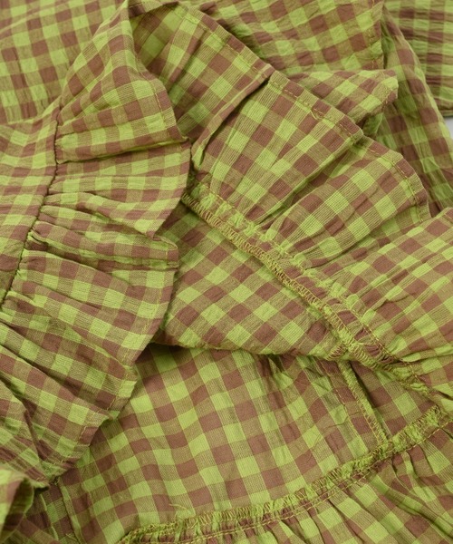 A BOND（アボンド）の「ギンガム2wayラッフルブラウス（90～150cm）（シャツ/ブラウス・キッズ・イエロー/ブラック/ピンク・110/100/90/120/150/140/130）」の9枚目の写真