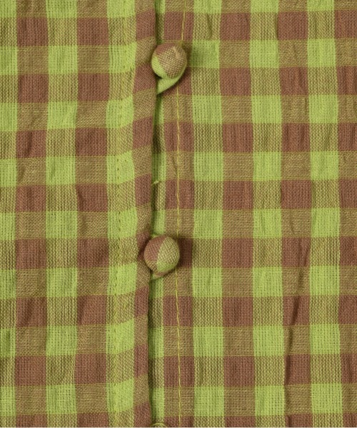 A BOND（アボンド）の「ギンガム2wayラッフルブラウス（90～150cm）（シャツ/ブラウス・キッズ・イエロー/ブラック/ピンク・110/100/90/120/150/140/130）」の5枚目の写真