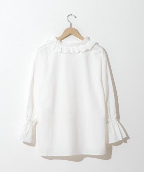 flower（フラワー）の「フラワーカラーブラウス（シャツ/ブラウス・レディース・ブルー/ホワイト・FREE）」の7枚目の写真