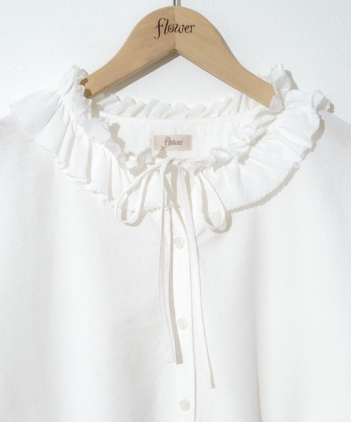 flower（フラワー）の「フラワーカラーブラウス（シャツ/ブラウス・レディース・ブルー/ホワイト・FREE）」の11枚目の写真
