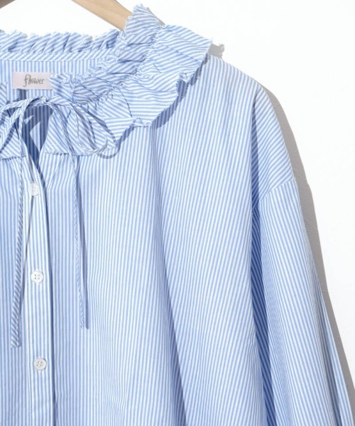 flower（フラワー）の「フラワーカラーブラウス（シャツ/ブラウス・レディース・ブルー/ホワイト・FREE）」の12枚目の写真