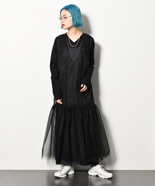 CITYSHOP(シティーショップ)の「TULE TANK DRESS:ワンピース(ワンピース・レディース・ブラック・38/36)」の4枚目の写真