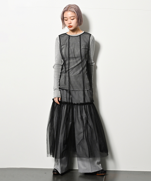 CITYSHOP(シティーショップ)の「TULE TANK DRESS:ワンピース(ワンピース・レディース・ブラック・38/36)」の10枚目の写真