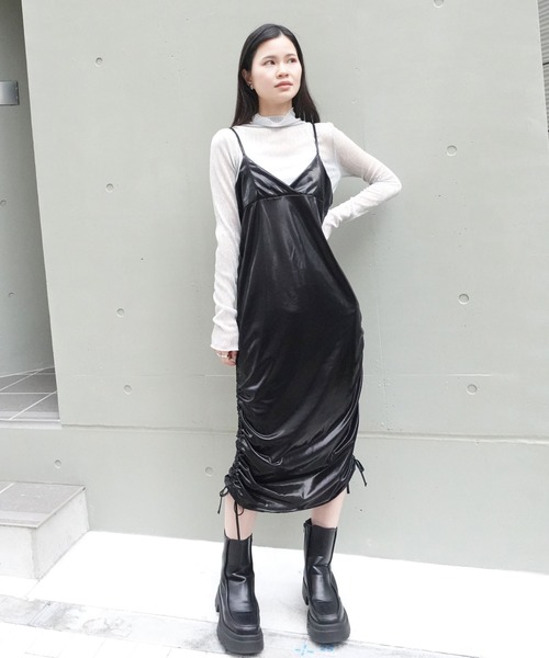 セール】メタリックドロストキャミワンピース（ワンピース）｜CORNERS