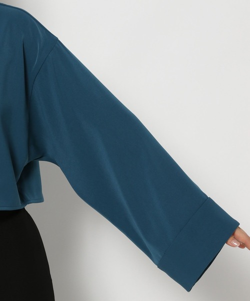 HARE（ハレ）の「トロミカタアキショートシャツ(HARE)（シャツ/ブラウス・レディース・ブラック/ブルー/パープル/グレー系その他/パープル系その他・FREE）」の9枚目の写真