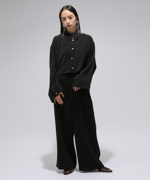 HARE（ハレ）の「トロミカタアキショートシャツ(HARE)（シャツ/ブラウス・レディース・ブラック/ブルー/パープル/グレー系その他/パープル系その他・FREE）」の10枚目の写真