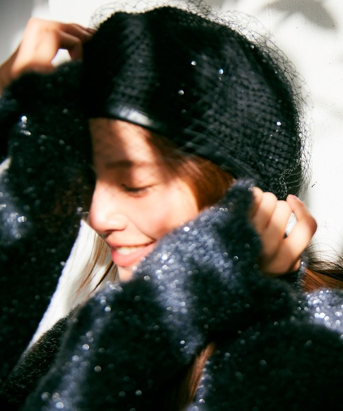 ROYAL PARTY（ロイヤルパーティー）の「キラキラベレー（ハンチング/ベレー帽・レディース・ブラック・FREE）」の5枚目の写真