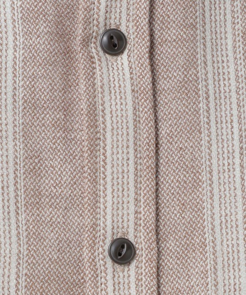 BAYFLOW（ベイフロー）の「ストライプリネン長袖シャツ（シャツ/ブラウス・メンズ・ベージュ/カーキ・SMALL/MEDIUM/LARGE）」の14枚目の写真