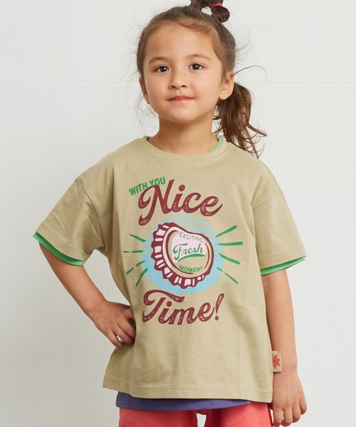 Life Support Products(ライフサポートプロダクツ)の「【防汚加工】半袖プリントTシャツ(80~150cm)(Tシャツ/カットソー・キッズ・オフホワイト/ライトブルー/チャコール/パープル/ベージュ/レッド・80/90/95/100/110/120/130/140/150)」の4枚目の写真