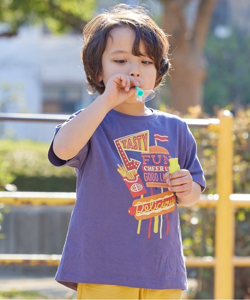 Life Support Products(ライフサポートプロダクツ)の「【防汚加工】半袖プリントTシャツ(80~150cm)(Tシャツ/カットソー・キッズ・オフホワイト/ライトブルー/チャコール/パープル/ベージュ/レッド・80/90/95/100/110/120/130/140/150)」の5枚目の写真