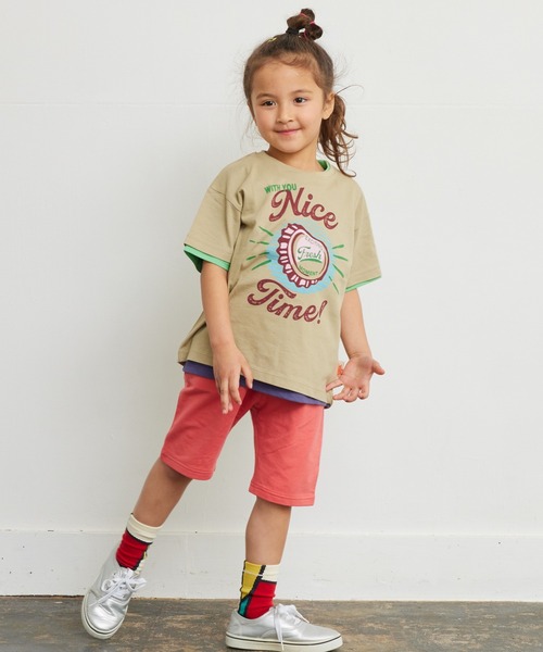 Life Support Products(ライフサポートプロダクツ)の「【防汚加工】半袖プリントTシャツ(80~150cm)(Tシャツ/カットソー・キッズ・オフホワイト/ライトブルー/チャコール/パープル/ベージュ/レッド・80/90/95/100/110/120/130/140/150)」の14枚目の写真