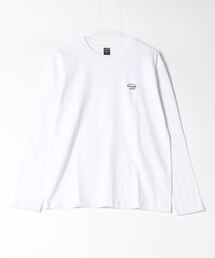 コットン天竺 / ワンポイントロゴ刺繍 クルーネック ロンTee（長袖）