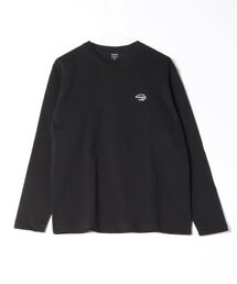 コットン天竺 / ワンポイントロゴ刺繍 クルーネック ロンTee(長袖)