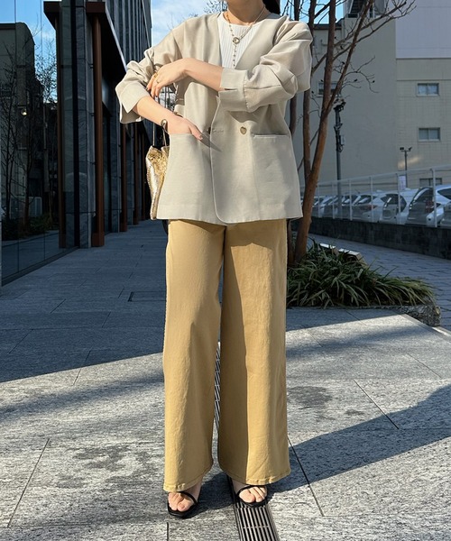 DouDou（ドゥドゥ）の「サスペンダー付パンツ（チノパンツ・レディース・ベージュ/ブラック・38/36）」の10枚目の写真