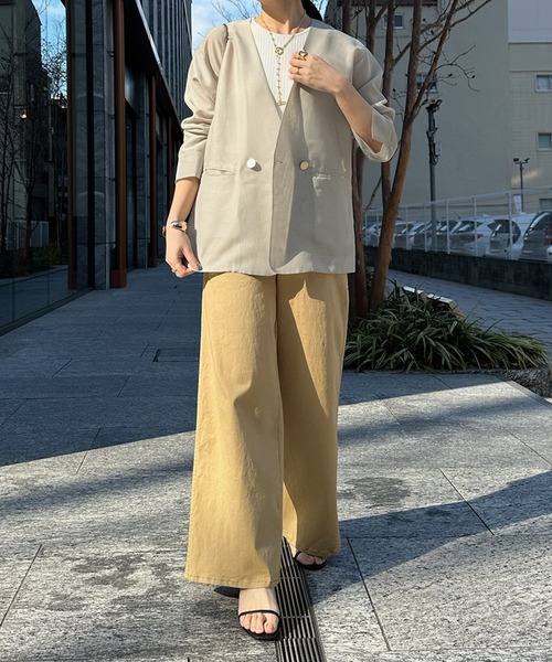 DouDou（ドゥドゥ）の「サスペンダー付パンツ（チノパンツ・レディース・ベージュ/ブラック・38/36）」の11枚目の写真