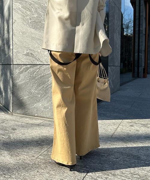 DouDou（ドゥドゥ）の「サスペンダー付パンツ（チノパンツ・レディース・ベージュ/ブラック・38/36）」の18枚目の写真