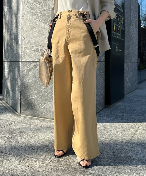 DouDou（ドゥドゥ）の「サスペンダー付パンツ（チノパンツ・レディース・ベージュ/ブラック・38/36）」の17枚目の写真