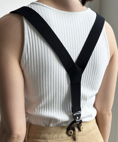 DouDou（ドゥドゥ）の「サスペンダー付パンツ（チノパンツ・レディース・ベージュ/ブラック・38/36）」の9枚目の写真