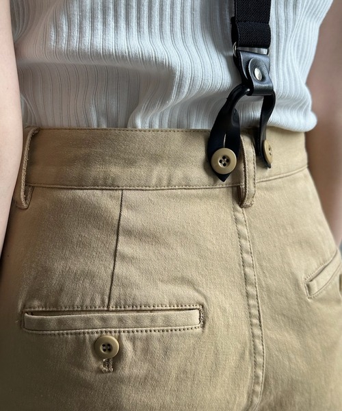 DouDou（ドゥドゥ）の「サスペンダー付パンツ（チノパンツ・レディース・ベージュ/ブラック・38/36）」の5枚目の写真