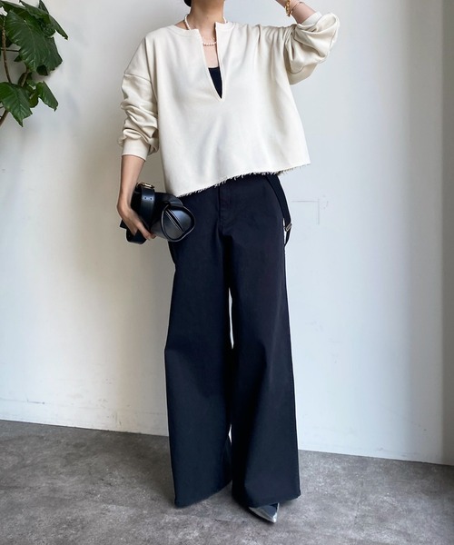 DouDou（ドゥドゥ）の「サスペンダー付パンツ（チノパンツ・レディース・ベージュ/ブラック・38/36）」の19枚目の写真