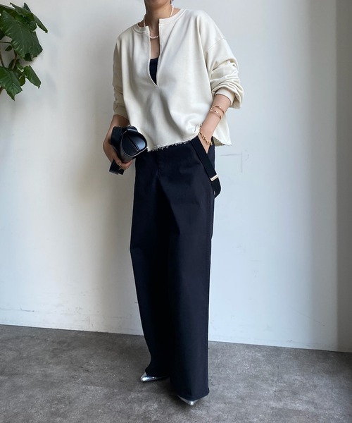 DouDou（ドゥドゥ）の「サスペンダー付パンツ（チノパンツ・レディース・ベージュ/ブラック・38/36）」の22枚目の写真