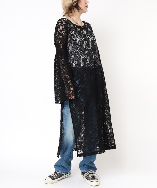 RNA(アールエヌエー)の「D1644 ペイズリーレースワンピ(ワンピース・レディース・ブラック/ホワイト/ライム・MEDIUM)」の2枚目の写真