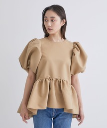 美品Tsuru by Mariko Oikawa パフスリーブペプラムトップス TSURU by Mariko Oikawa（ツルバイマリコオイカワ） tシャツ 「Tsuru