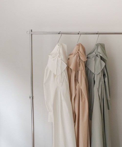 mimi toujours(ミミトゥジュール)の「2way 襟付き ロング ワンピース mimi toujours×itsPeachi(ワンピース・レディース・ベージュ/ミント/ホワイト・M)」の20枚目の写真