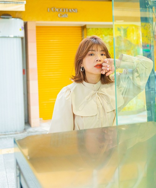 mimi toujours(ミミトゥジュール)の「2way 襟付き ロング ワンピース mimi toujours×itsPeachi(ワンピース・レディース・ベージュ/ミント/ホワイト・M)」の9枚目の写真