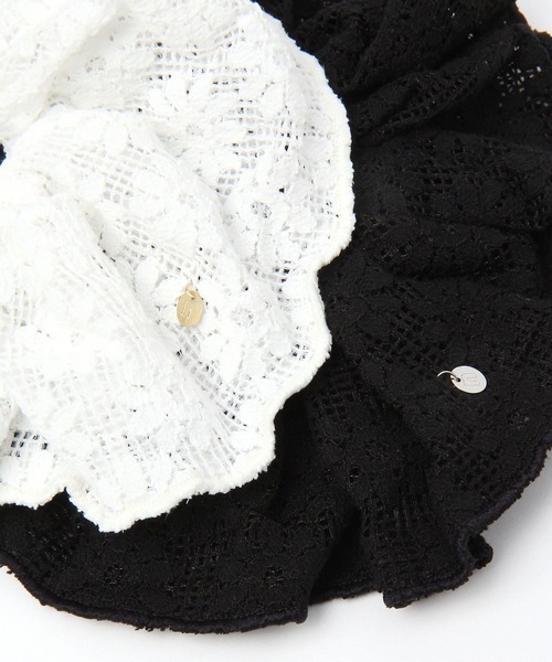 niko and...（ニコアンド）の「レースシュシュ（シュシュ・レディース・ブラック/ホワイト・0）」の3枚目の写真