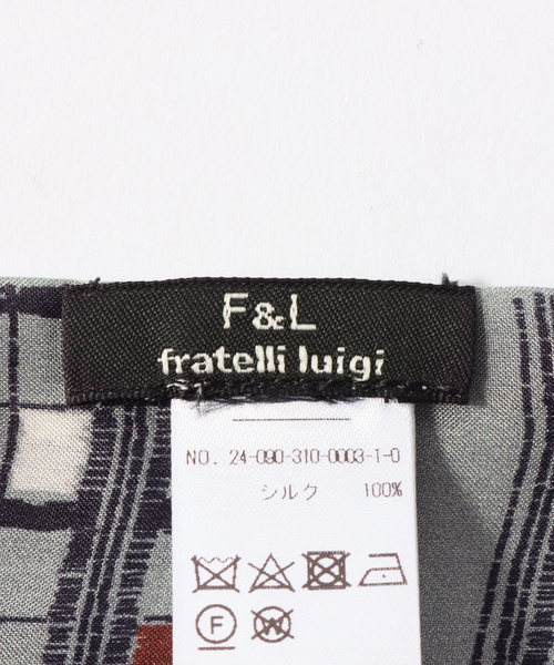 Fratelli Luigi（フラテッリルイージ）の「【Fratelli Luigi / フラテッリ ルイージ】Like Night Lattice Scarf（バンダナ/スカーフ・メンズ・チャコールグレー/ネイビー・FREE）」の6枚目の写真
