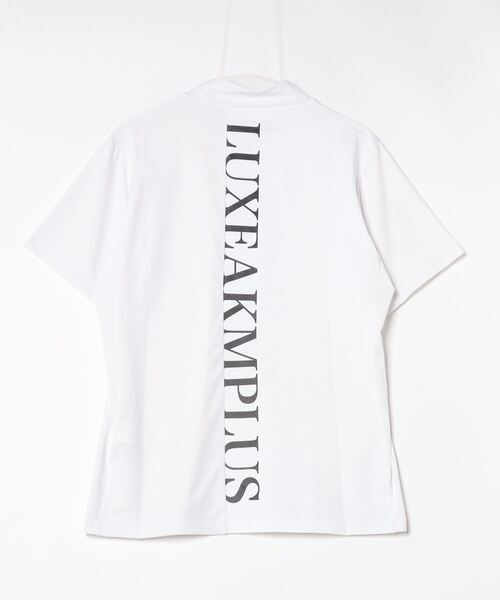 【セール】LUXEAKMPLUS(リュクスエイケイエムプラス)ゴルフ バックロゴ半袖モックネックTシャツ（Tシャツ/カットソー）｜LUXEAKMPLUS（リュクスエイケイエムプラス）